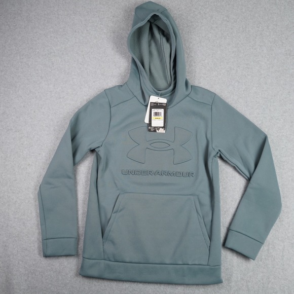 Under Armour Other - Under Armour Hoodie Boys M Teal UA Armour Fleece Embossed HD Fleece Pullover